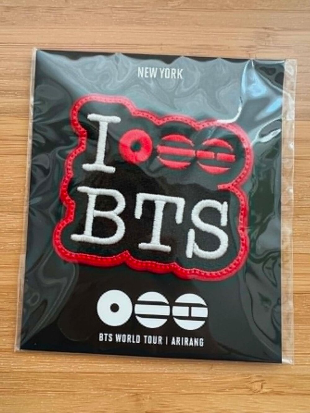 BTS Arirang New York Pop Up Exclusive I Love BTS NYC Embroidered Patch Clip